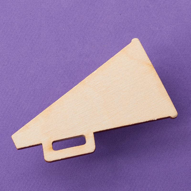 Pack of 24 Unfinished Wood Cheerleading Megaphone Cutouts by Factory Direct Craft - Blank Wooden Sports Team Banquet Mascot Cheerleader Art and Craft Factory Direct Craft