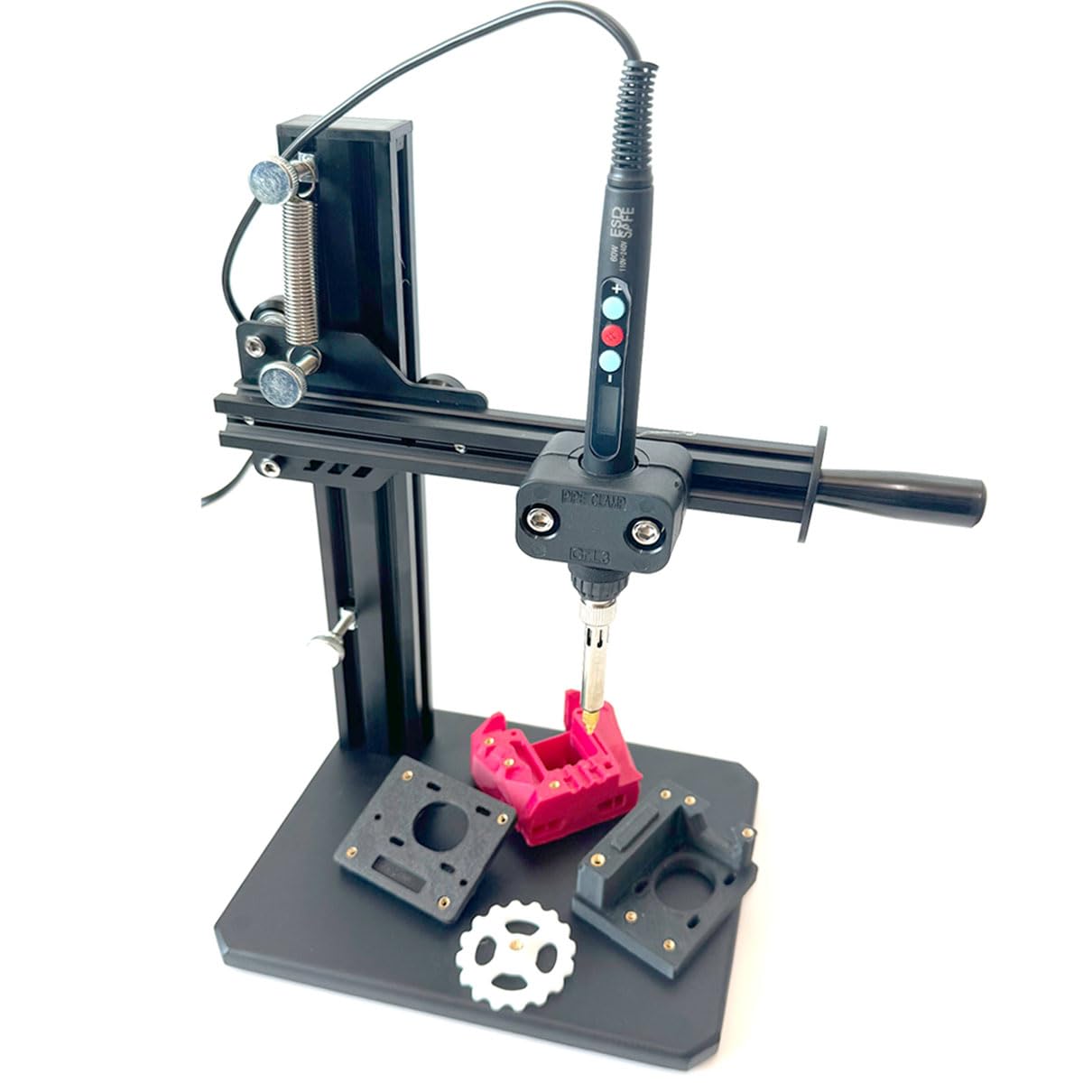 3DZWMAN Vertical Heat Pressing Machine,Heat Set Insert Tool,Brass Inserts 3D Printing,Heat Set Insert tip for Thread Knurled Nut 3DZWMAN