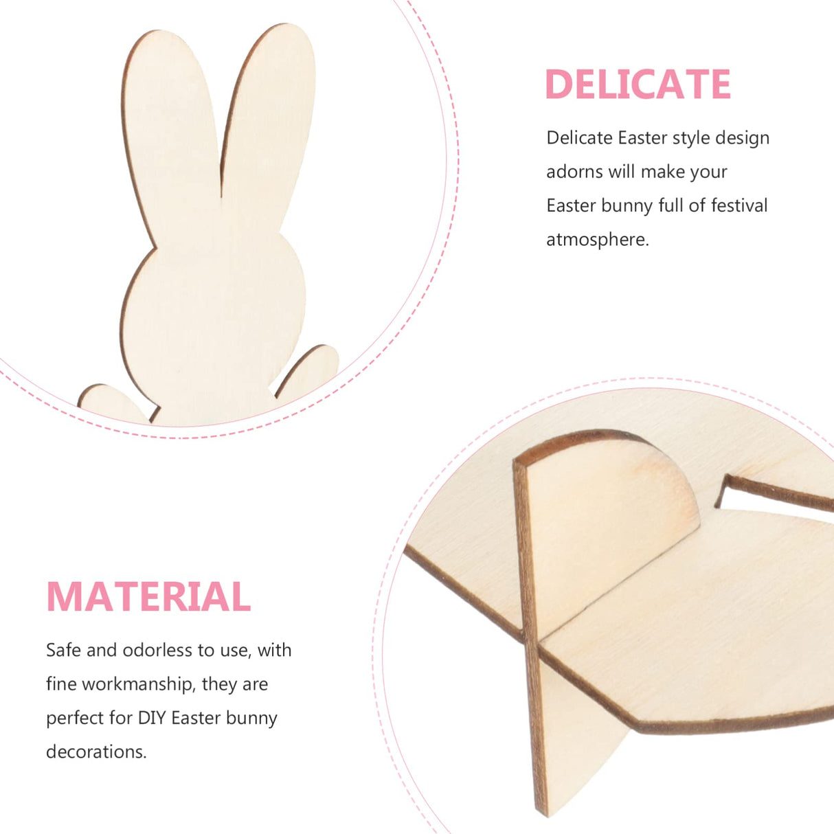 14pcs Wooden Bunny Cutouts Unfinished 3D Rabbit Stand Ornament Cutouts Craft for DIY Painting Table Decoration Halloween Christmas Birthday Gift Didiseaon