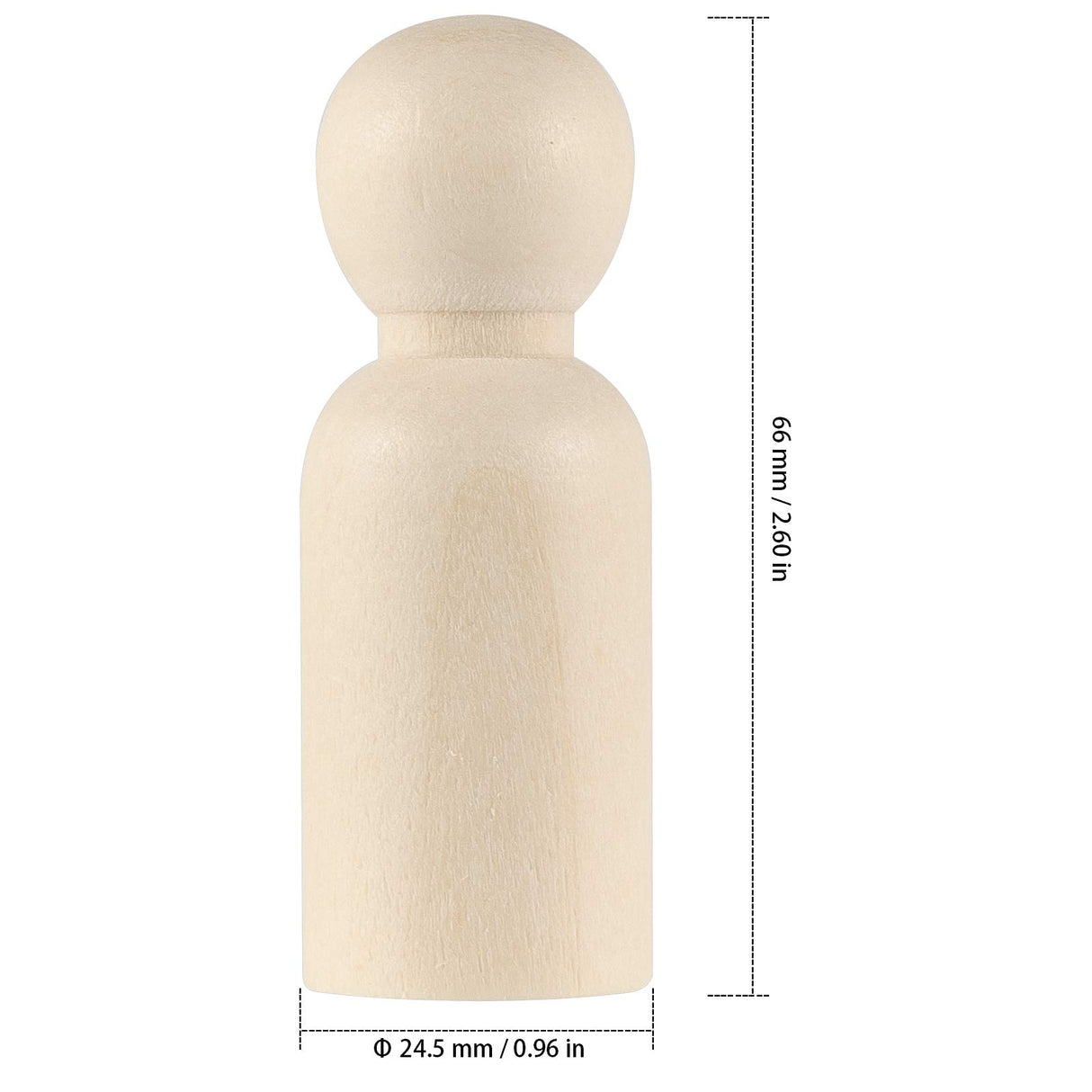 ZEONHAK 120 Pack Natural Unfinished Wooden Peg Dolls, Wooden Peg Doll People, Wooden Peg Doll Body for DIY Crafts Wedding Party Home Decoration ZEONHAK