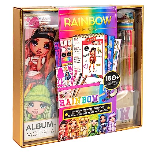 Rainbow High Fashion Runway by Horizon Group USA, Dress Up 6 Die-Cut Dolls, 100+ Accessories Including Fabrics & Repositionable Stickers, Includes Rainbow High