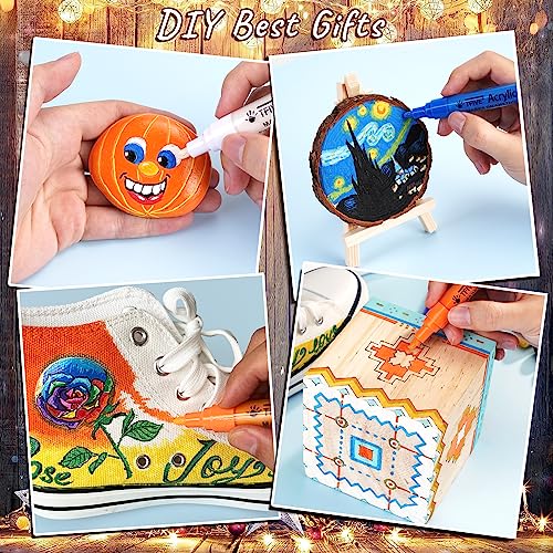 TFIVE Paint Markers Paint Pens - 12 Color Premium Medium Point Acrylic Paint Marker Pens for Rocks Painting, Metal, Ceramic, Glass, Wood, Fabric, TFIVE