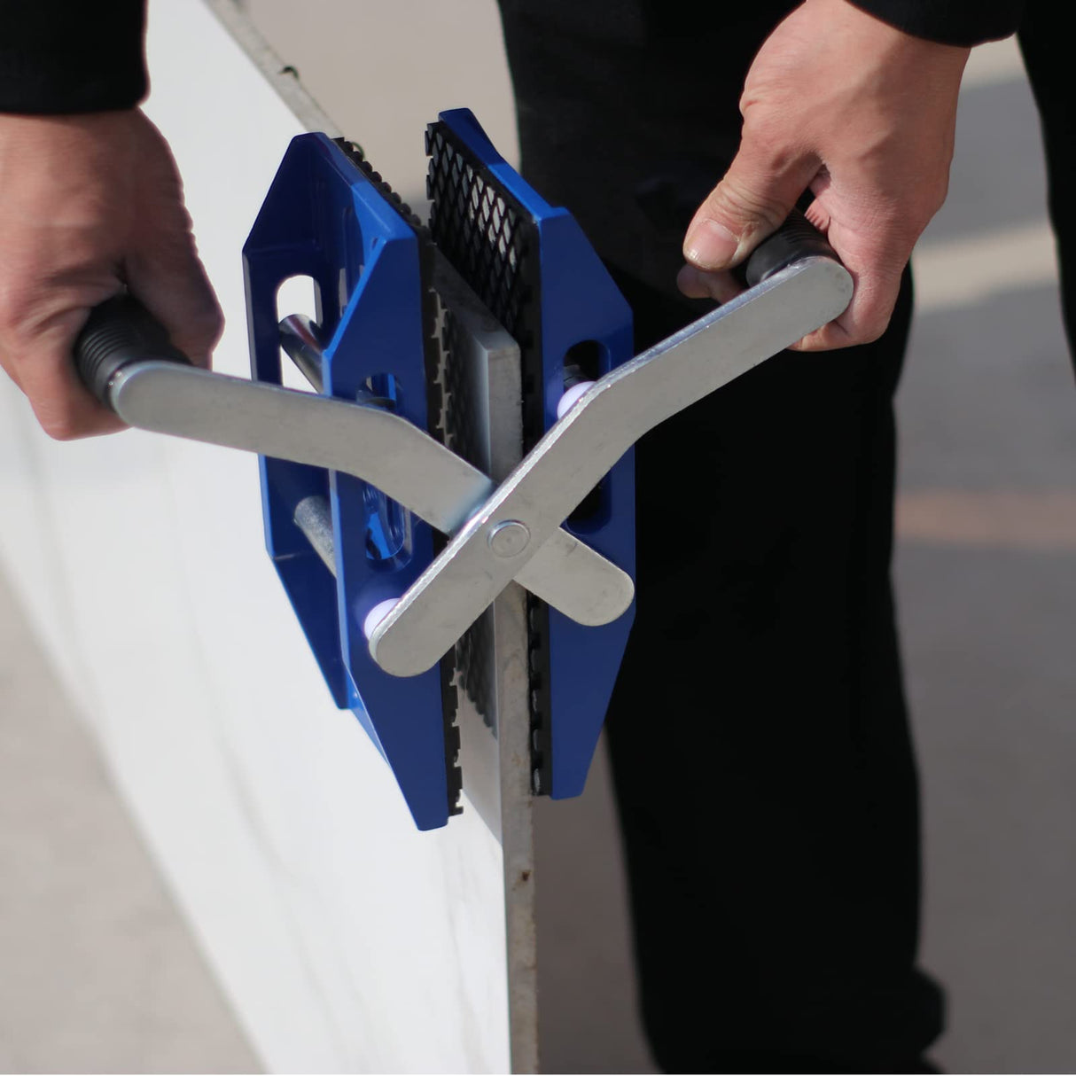 TIEKJOT 2 Pack Granite Carrying Clamps Double Handed Stone Carry Clamp Heavy Duty with Rubber-lined(0-2.36in) 660lbs Lifting Tools Panel Carriers for TIEKJOT