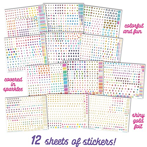 Craft-tastic — Nail Sticker Express — Nail Art Kit — Regular, Gold Foil, & Glitter Stickers — Ages 8+ Craft-tastic