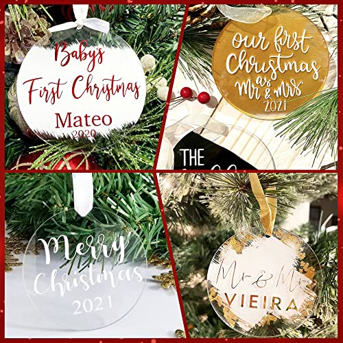 Acrylic Circles 3 Inch Acrylic Ornament Blanks for Crafts, 30 Pieces Round Blanks Acrylic Ornaments Plexiglass Circles Clear Glass Disc Ornaments JINMURY