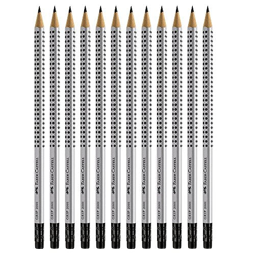 Faber-Castell Grip Graphite EcoPencils with Eraser - 12 Count - No. 2.5 Multi, 8 mm Faber-Castell