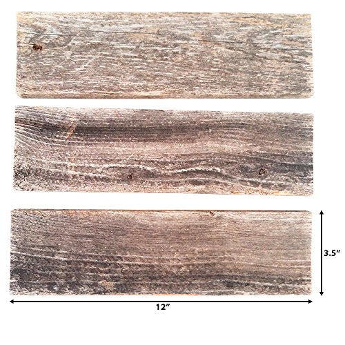 Rustic Weathered Reclaimed Wood Planks for DIY Crafts, Projects and Decor (12 Planks - 12" Long) Rockin' Wood