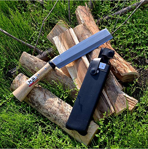KAKURI Japanese NATA Tool Knife 8.2" Made in Japan, Bushcraft Hatchet Axe with Sheath for Camping, Outdoor, Campfire, Gardening KAKURI