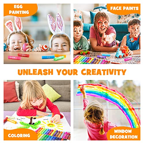 Shuttle Art Tempera Paint Sticks, 31 Pack Solid Tempera Paint Set, 30 Colors with 1 Drawing Pad for Kids, Washable, Super Quick Drying, Works Great Shuttle Art