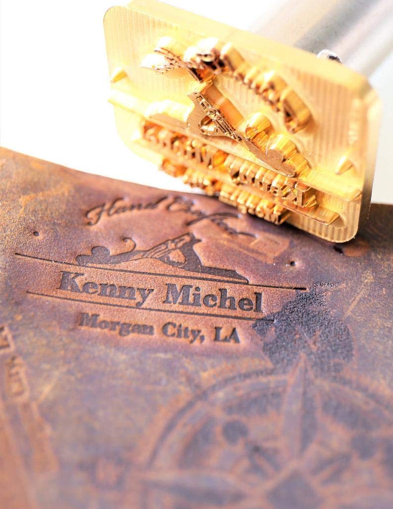 Customisable Wood & Leather Branding Iron - Handcrafted Durable Stamp for Unique Personalisation Generic