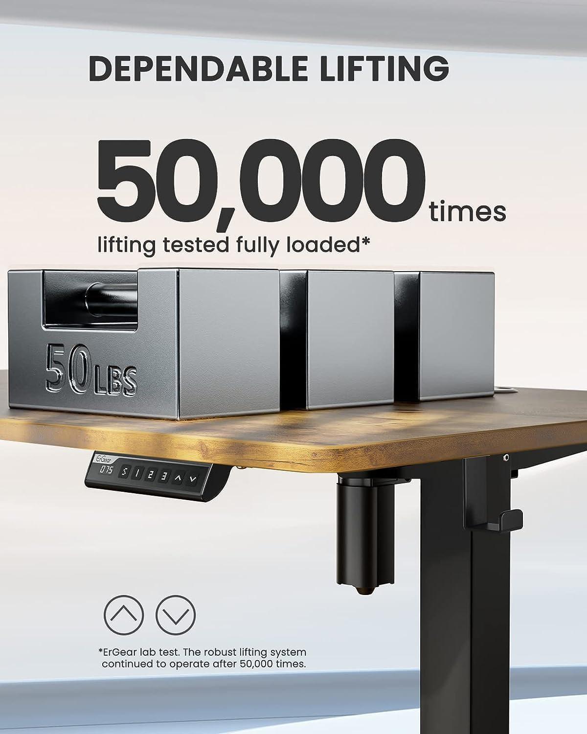 ErGear Height Adjustable Electric Standing Desk, 48 x 24 Inches Sit Stand up Desk, Memory Computer Home Office Desk (Vintage Brown) ErGear