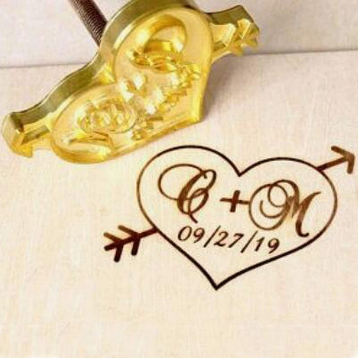 Custom Branding Iron Stamp for Wood, Leather & BBQ - Personalised Metal Stamp with Wood Handle (2"x2") Arokimi