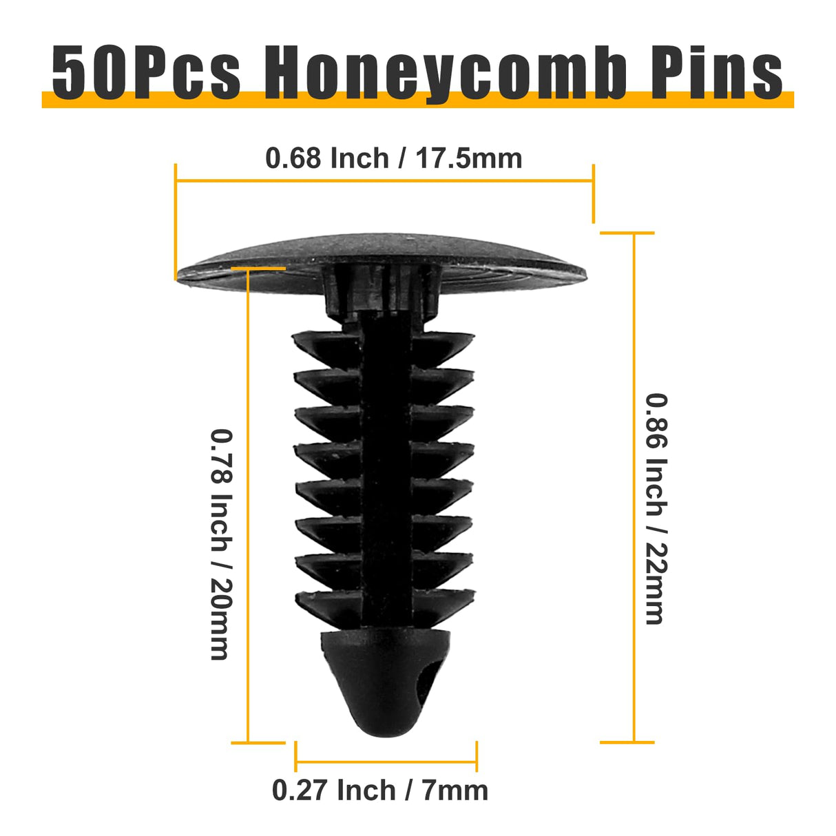 Hordion 50Pcs 7mm Honeycomb Pins for 6~7.5mm Honeycomb Grid, Needle Honeycomb Laser Bed Hold Down Pins, Honeycomb Laser Bed Clips Engraver Hordion