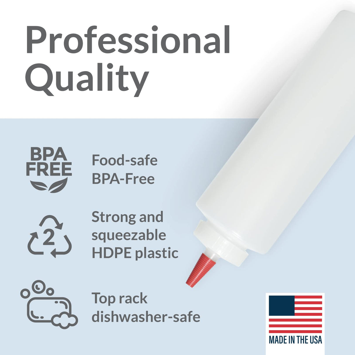 Pinnacle Mercantile Plastic Squeeze Condiment Bottles with Red Tip Cap 16-ounce Set of 6 Wide Mouth Pinnacle Mercantile