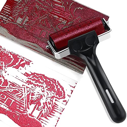 Lydia's Deal Rubber Roller Brayer for Printmaking, Ink Roller Tool Brayer Rollers for Crafting, Printing, Inking and Stamping (4-Inch, Black) Lydia's Deal