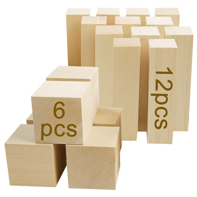18 pcs Basswood Carving Blocks Whittling Wood Carving Blocks Basswood for Carving Wood for Whittling Kit Wood Blocks for Wood Carving Set Wood