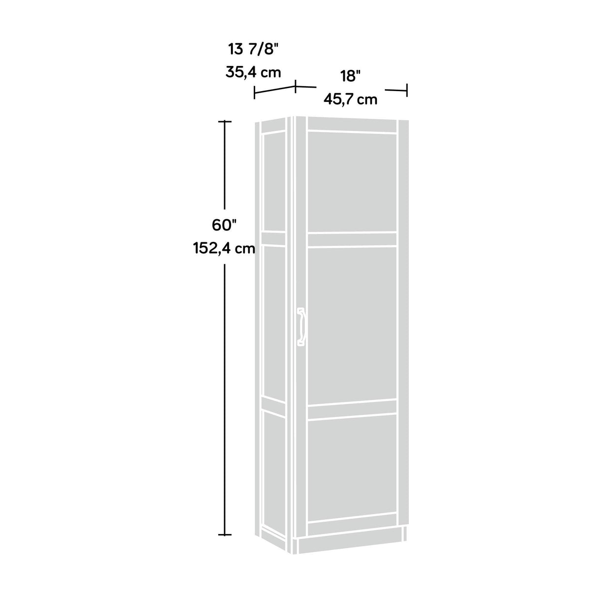 Sauder Miscellaneous Storage Pantry cabinets, L: 17.99" x W: 13.94" x H: 60.00", Highland Oak finish Sauder