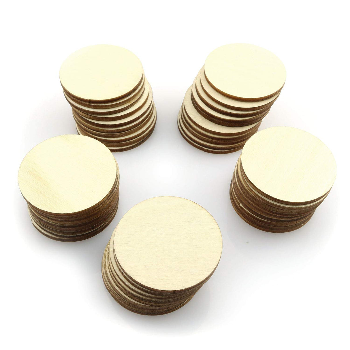 Tegg 1.5 Inch Natural Wood Slices 50PCS Unfinished Rustic Round Wood Cutouts for DIY Crafts Tegg