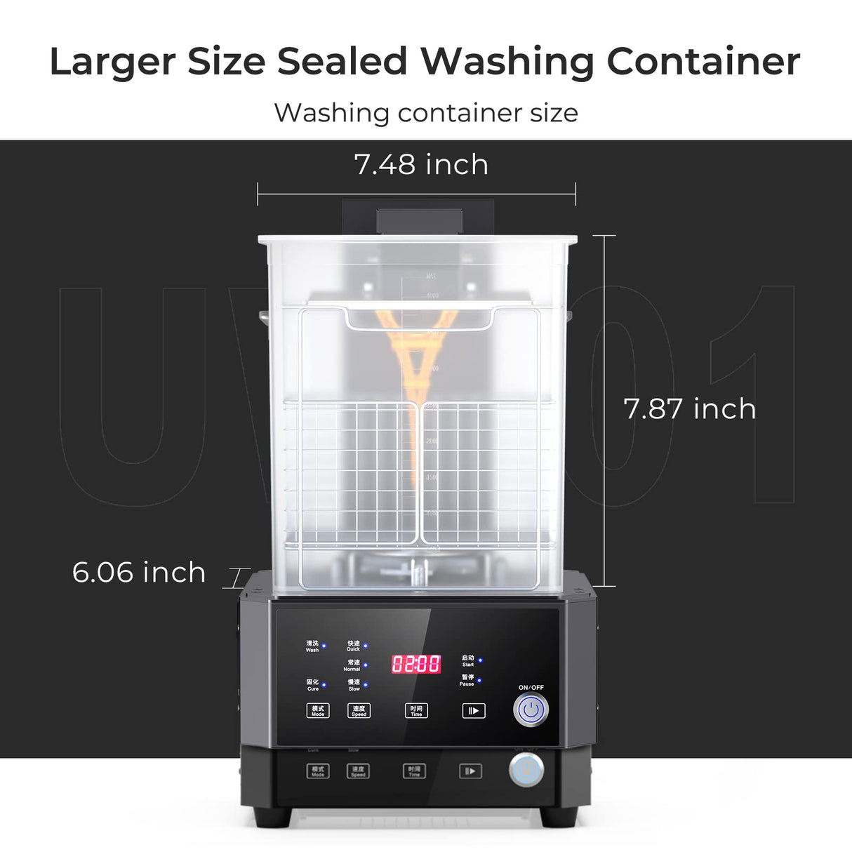 Creality Wash and Cure Station UW-01 2 in 1 Machine Resin 3D Printer UV Curing Rotary Box Bucket for LCD/DLP/SLA Washing Size 7.48x6.06x7.87 inches Creality