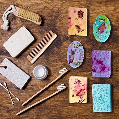 Soap Making Kit for Adults, Make Your Own Soap with Melt and Pour diy Natural Soap supplies; 6 Essential Oils, Silicone Soap Mold, Spoon, Dried ZenseMe