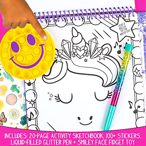 Just My Style Pop & Color Sketchbook, Creative Fidget Sketchbook and Pen Set, Great Weekend Activity, Includes Cute Puffy Stickers & Mindfulness Just My Style