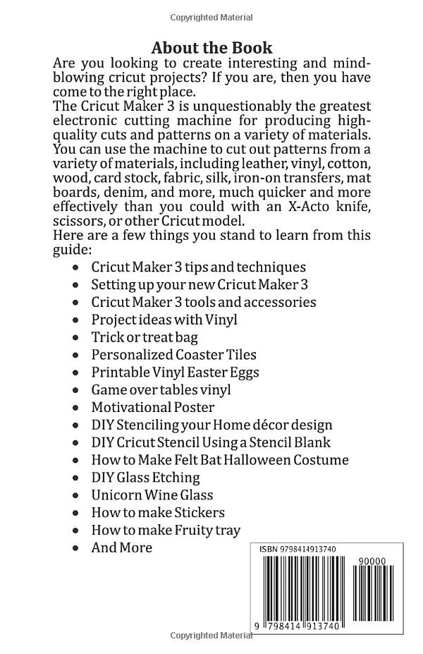 DIY Cricut Maker 3 Crafts/Projects for Beginners: A Simple Step-by-Step Guide to over 60 Do-it-Yourself Cricut 3 Projects WoodArtSupply