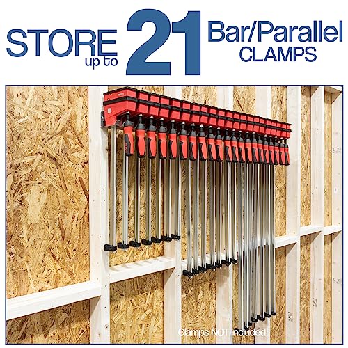 Bar/Parallel Clamp Modular Clamp Rack • Easy and Quick to Align • Pre-Drilled 16 inch on Center • 3 Pack Fulton Woodworking Tools