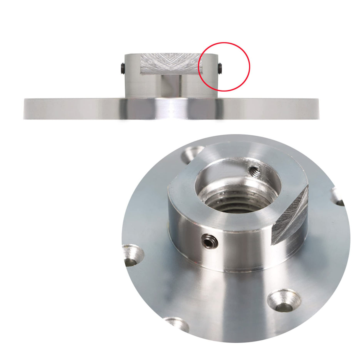 kimllier 6-Inch Steel Lathe Faceplate Wood Lathe Face Plate Fit for 1-1/4-Inch x RH 8Tpi Spindle with Locking Set Screw to Lock on Spindle kimllier