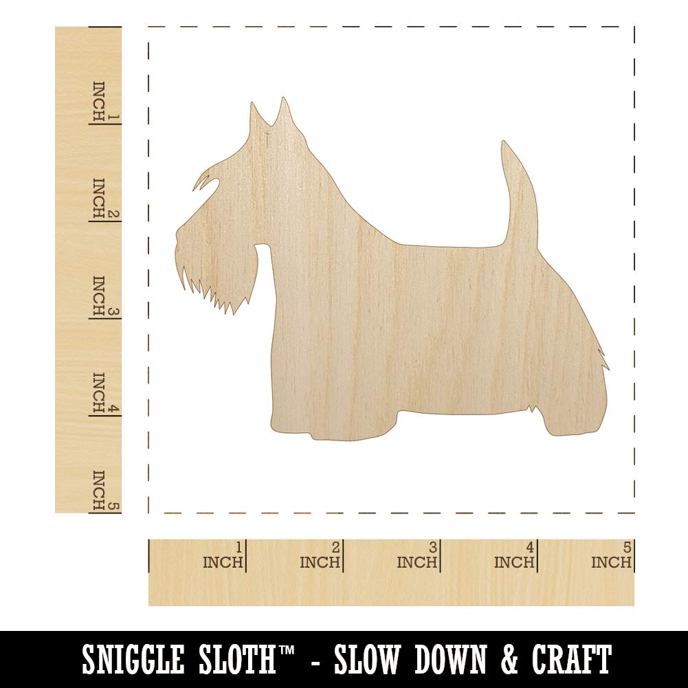 Scottish Terrier Scottie Dog Solid Unfinished Wood Shape Piece Cutout for DIY Craft Projects - 1/8 Inch Thick - 4.70 Inch Size Sniggle Sloth