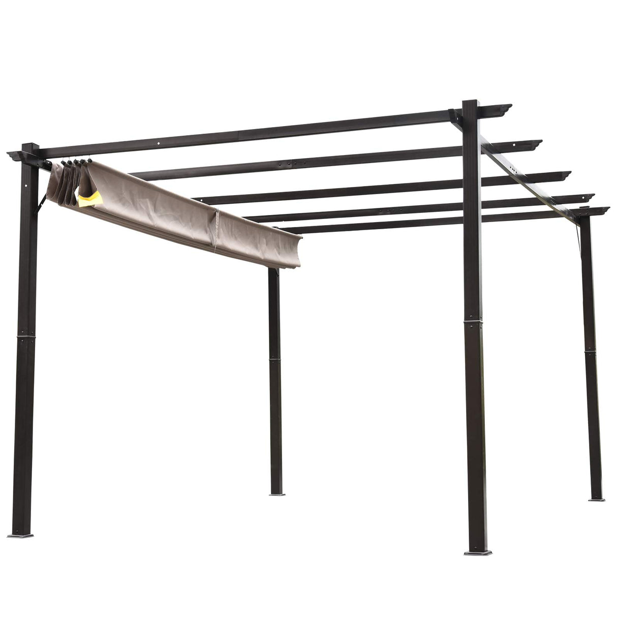 Outsunny 10' x 13' Aluminum Patio Pergola with Retractable Pergola Canopy, Backyard Shade Shelter for Porch, Outdoor Party, Garden, Grill Gazebo, Outsunny