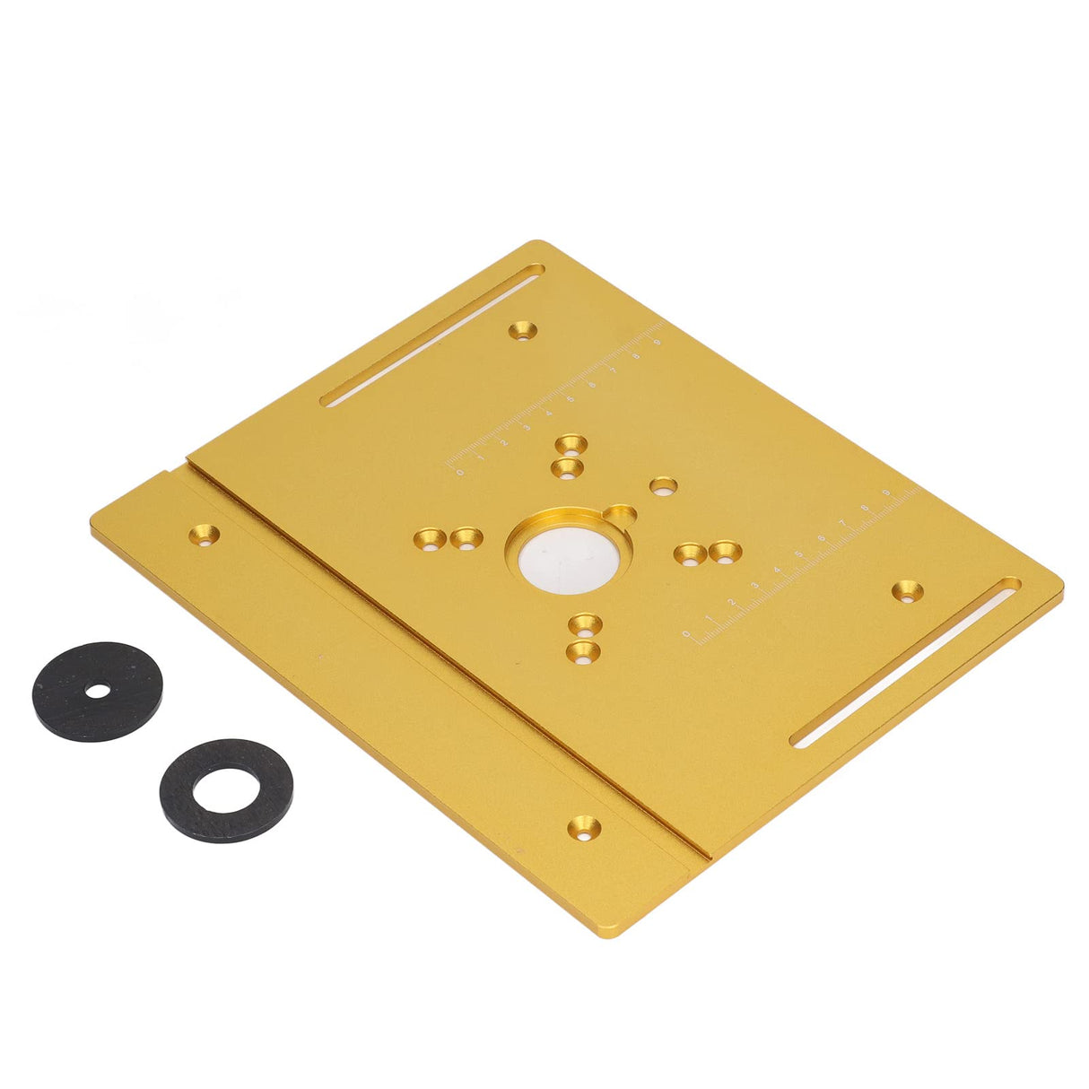 Acogedor Router Lift Kit, Metal Router Lift System with Router Table Insert Plate, 4 Jaw Clamping, Router Lift Base Accessories (Gold) Acogedor