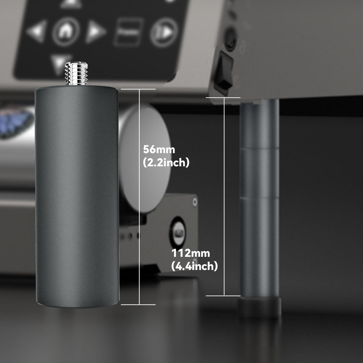 Creality Falcon 2 Laser Engraver Raisers, 4Pcs Risers for Laser Cutter and Engraver Machine, 56mm / 2.2 inch M6 Screw Risers, Increase Total Height CREALITY FALCON