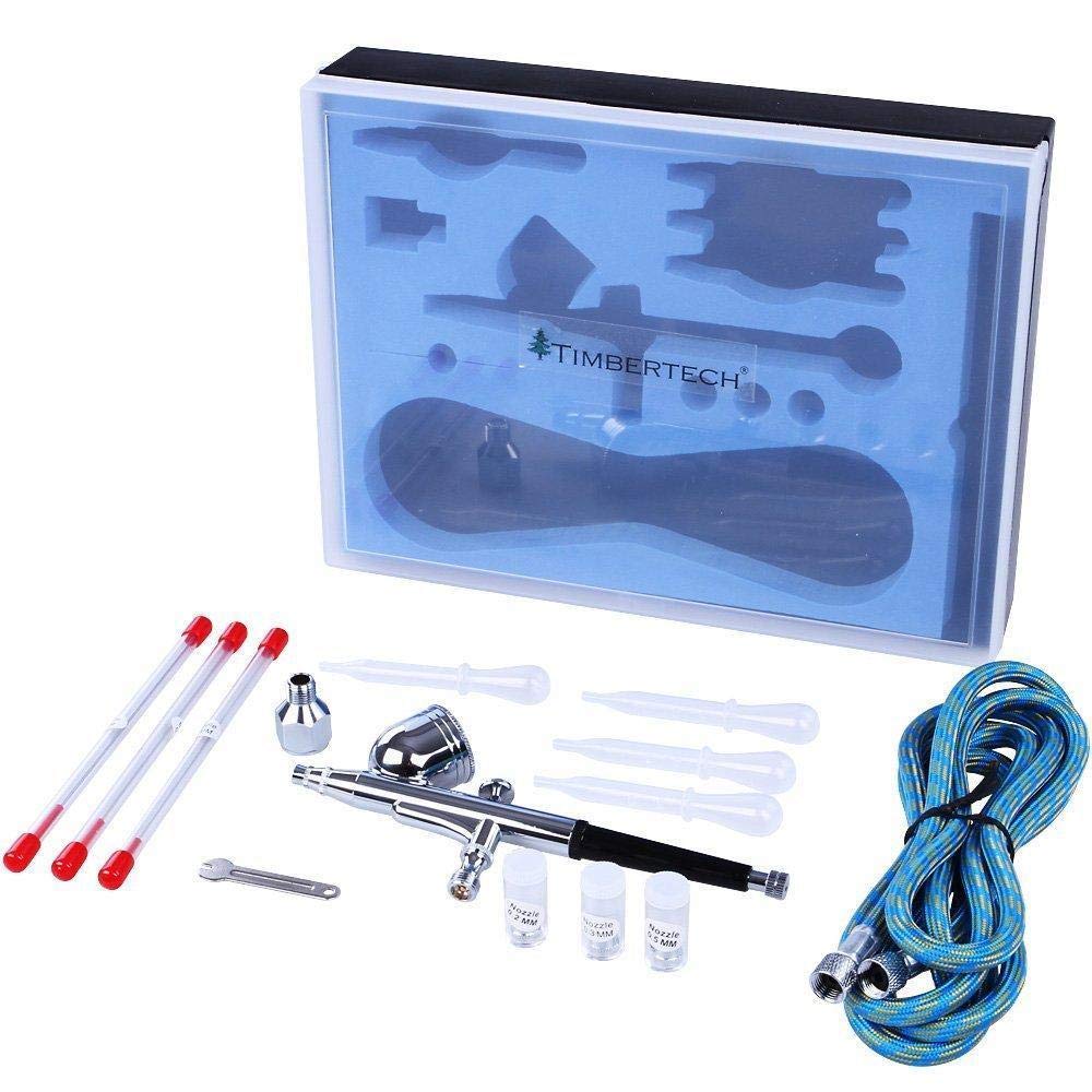 TIMBERTECH Airbrush Kit with Compressor, Multi-purpose Airbrush Compressor Set, Dual Action Gravity Feed Airbrush Kit with Airbrush Gun Hose for TIMBERTECH