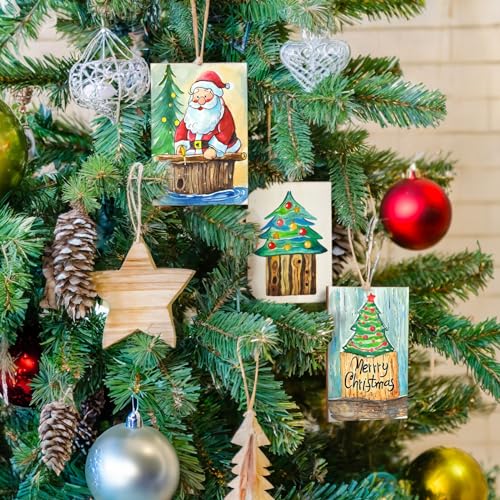 60 Pack Unfinished Wood Rectangles for Crafts, 2x3 Wooden Pieces for Painting, DIY Projects, Decorations, Engravings Bright Creations