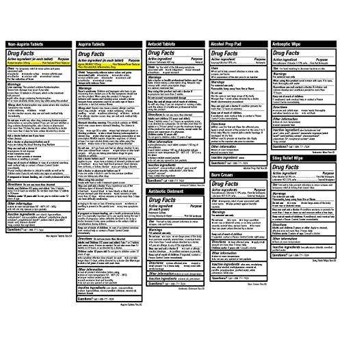 Be Smart Get Prepared First Aid Kit, 250 Piece. Exceeds OSHA ANSI Standards for Office, Home, Car, School, Emergency, Survival, Camping, Hunting, & Be Smart Get Prepared