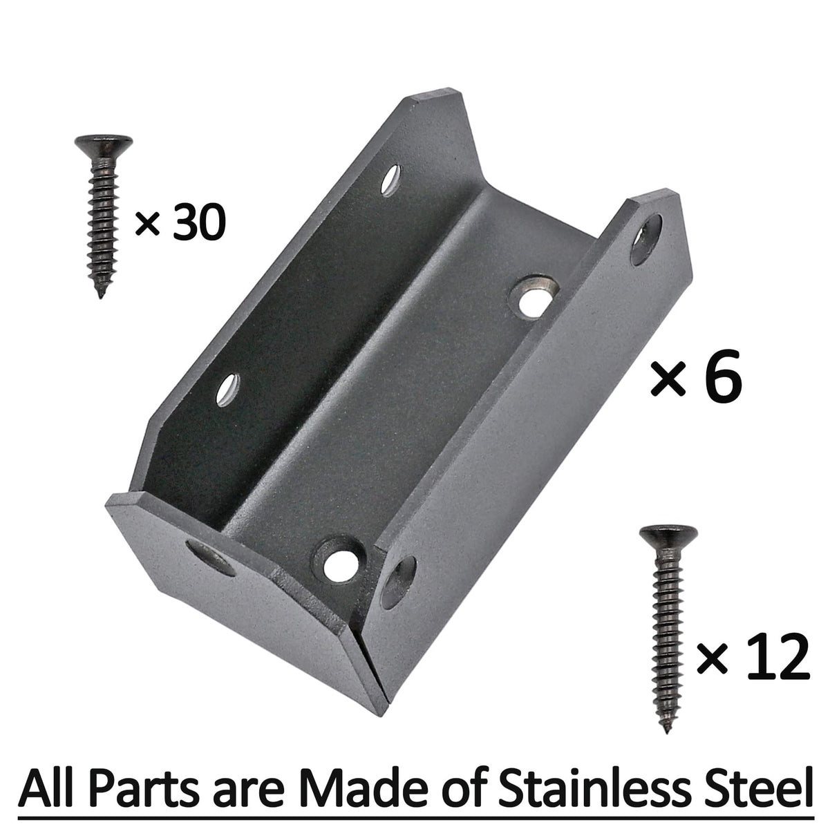 Antsky 4×2(Actual Size: 3.5×1.5") Wood Pergola/Gazebo Joist Stainless Steel Connectors/Brackets (6 Pack) Antsky