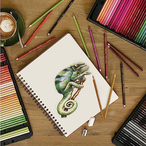 ZENACOLOR - Professional 200 Sheets Sketch Book 9"x12" with Spiral Bound and Hardback Cover - Pack of 2 - White Acid-Free Drawing Paper (100 g) Zenacolor