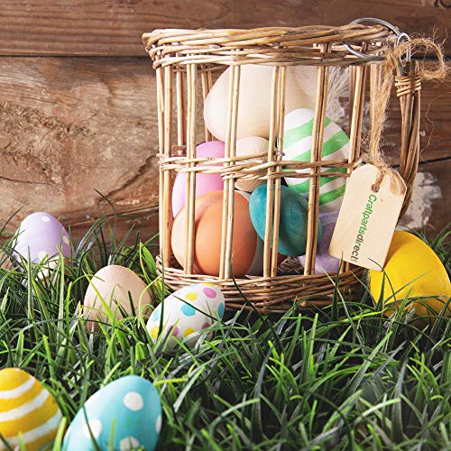 2-1/2 inch Wooden Hen Eggs | Easter Egg Hunt & Decorations | Ready to Craft Unfinished Wood Eggs | Flat Bottom -by CraftpartsDirect.com | Bag of 6 Craftparts Direct