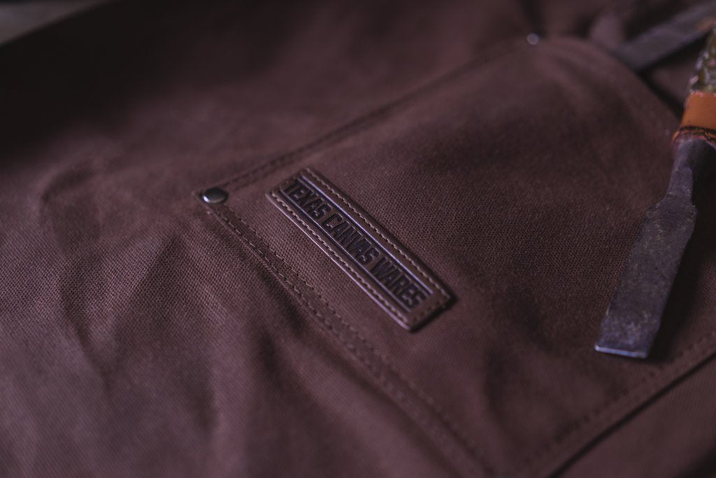 Texas Canvas Wares Woodworking Apron, Heavy Duty Waxed Canvas Work Apron With Pockets - M-XL Shop Apron for Men with Double Stitching, and Comfy Texas Canvas Wares