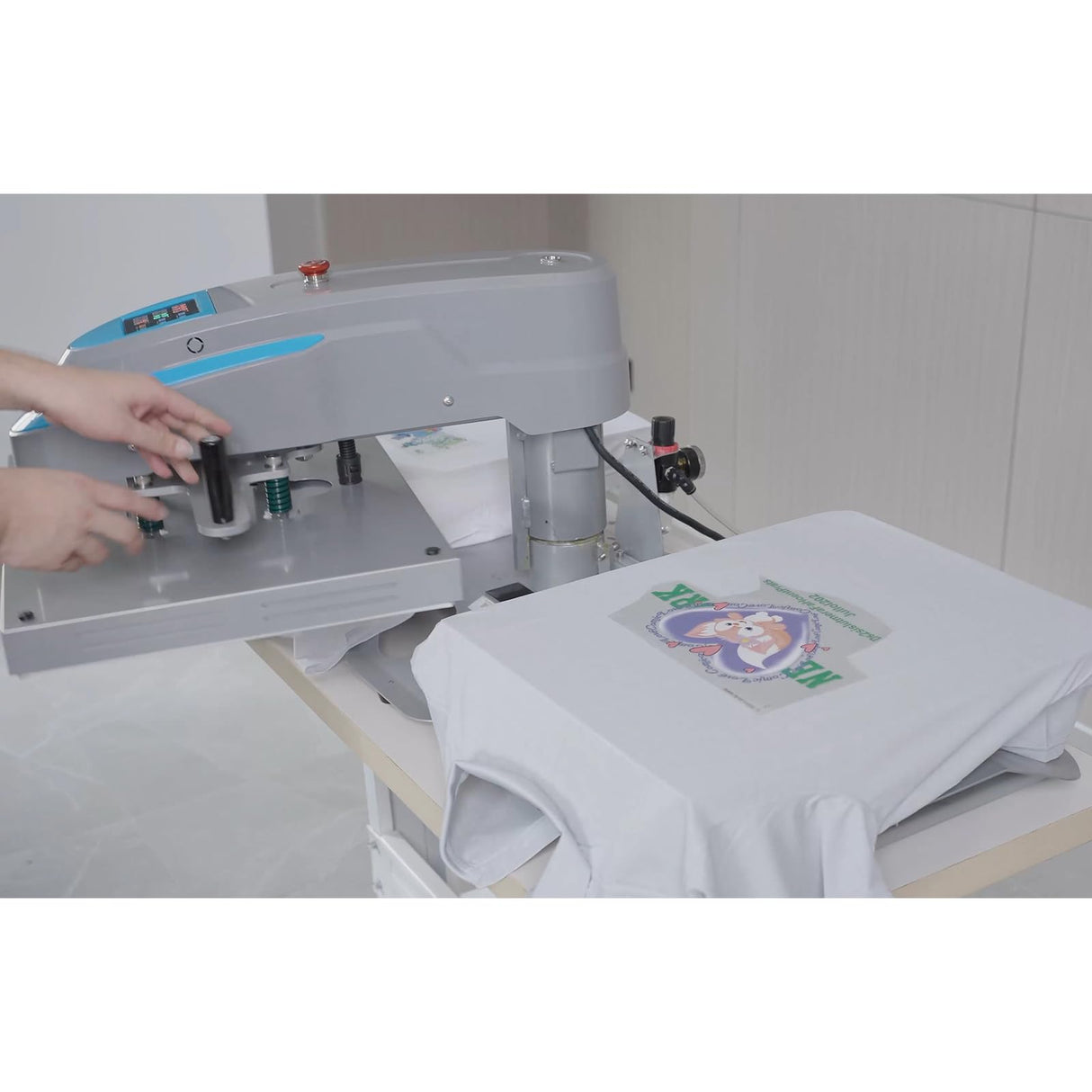 WUMSTOT Heat Press 16x20 Machine: Pneumatic Heat Press Machine - Dual-Platen, Swing-Away, Teflon-Coated, Digital Control Panel, for T-Shirts, WUMSTOT