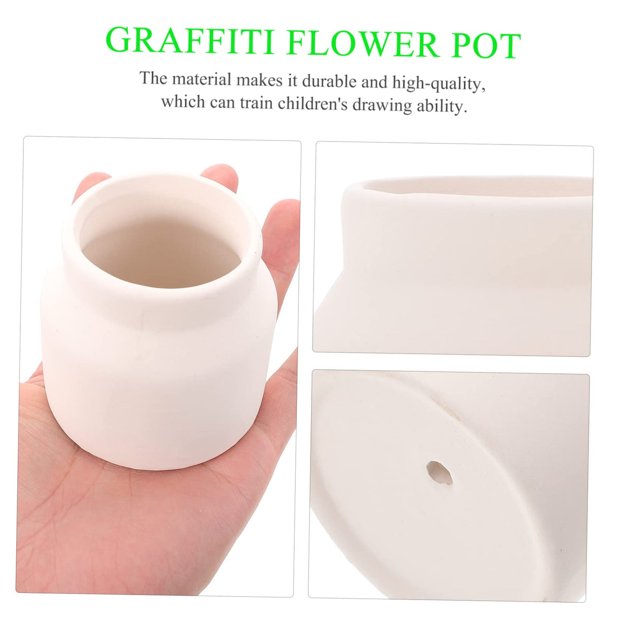 FUNOMOCYA 2pcs Flowerpot Hand Paint Mini Flower Pots Small Planter Unfinished Flower Pot Ceramic Pot Decorative Flower Pot Decorative Planter Floral FUNOMOCYA