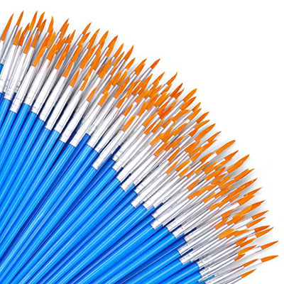 AROIC Paint Brushes Set,130pcs Nylon Hair Round Brushes Bulk Small, for Acrylic Oil Watercolor Artist Professional Painting Kits