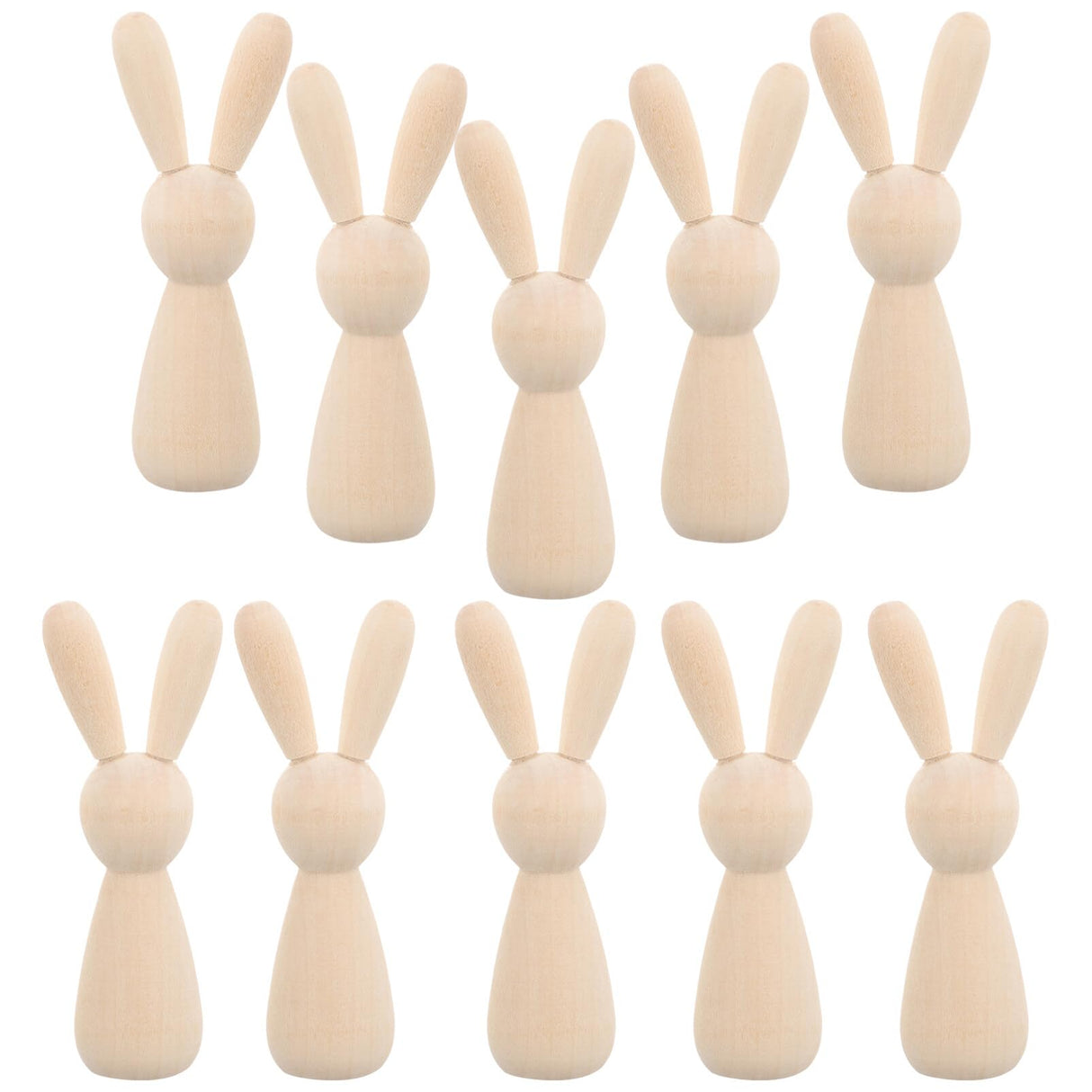 VILLCASE 10pcs House Decorations for Home Wooden Playset Home Accessories Decor Shelf Decorations Wooden Toys Wooden Rabbits Unfinished Wood Peg VILLCASE
