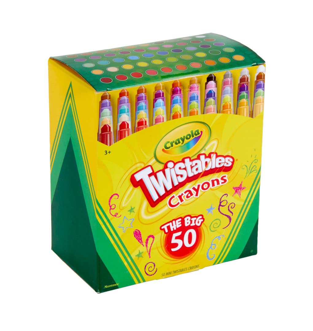 Crayola Mini Twistables Crayons (50 Ct), Kids Art Supplies, Unique Gifts for Kids, Stocking Stuffers, Crayons for Toddlers, 3+ Crayola