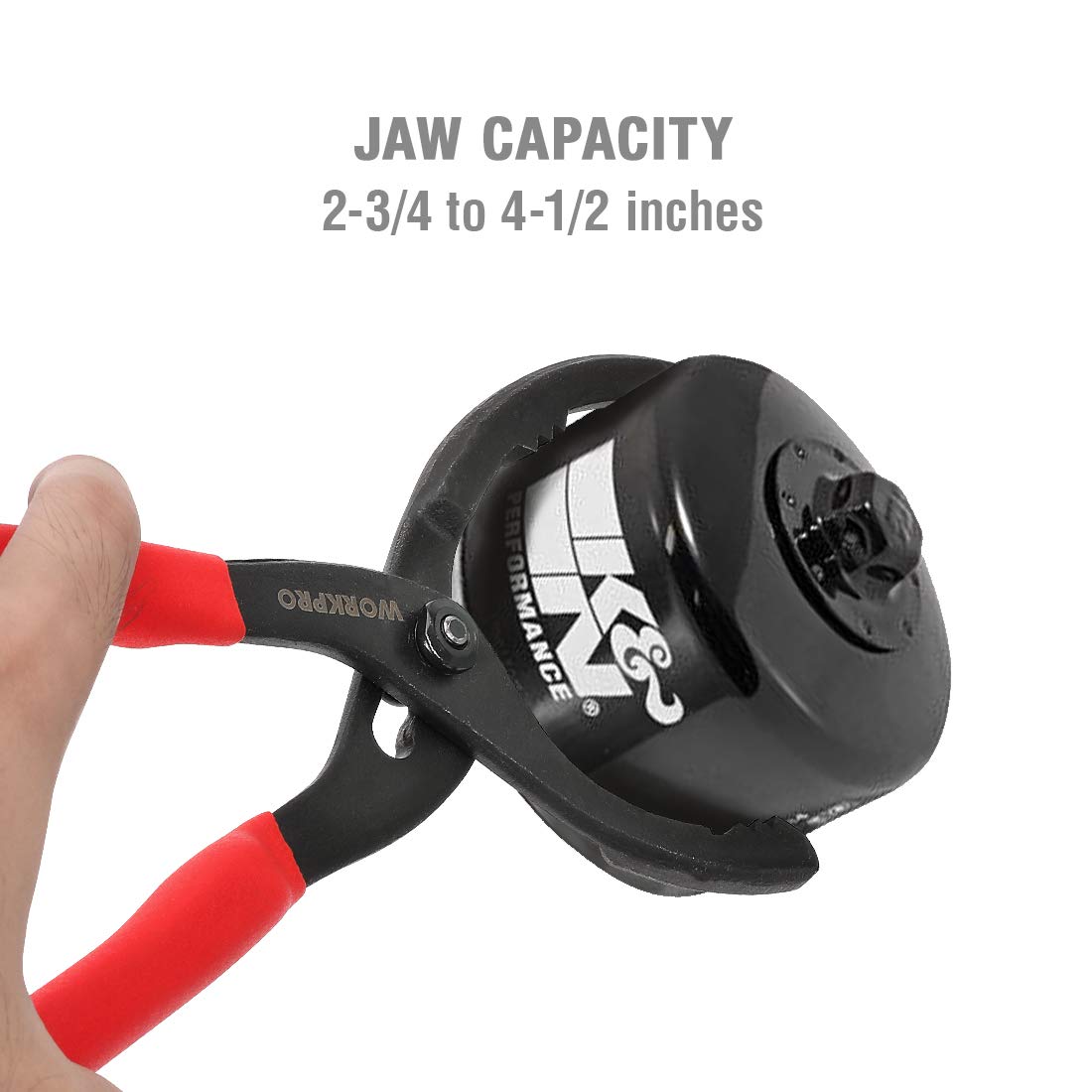 WORKPRO 12" Adjustable Oil Filter Pliers, Wrench Adjustable Oil Filter Removal Tool, Ideal For Engine Filters, Conduit, & Fittings, W114083A WORKPRO