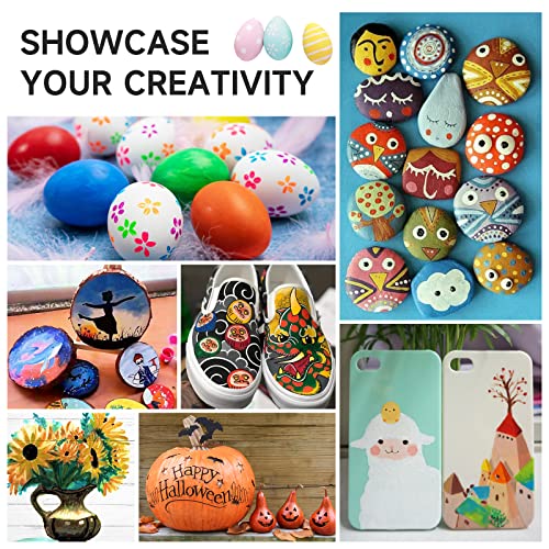 32 Colors Paint Markers, Dual Tip Acrylic Paint Pens for Wood, Canvas, Glass, Ceramic, Fabric,Rock Painting, DIY Crafts Making Art Supplies (Fine Tip CoocAni