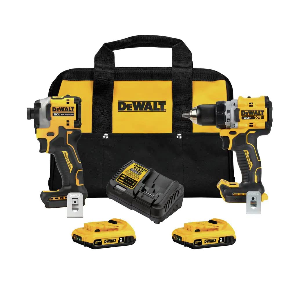 DEWALT - DCK2051D2 20V MAX XR Brushless Lithium-Ion 1/2 in. Cordless Drill Driver and Impact Driver Combo Kit with (2) Batteries DEWALT