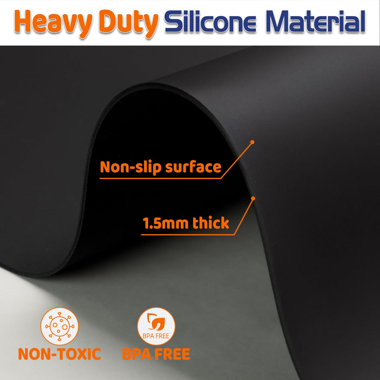 Warome Silicone Mat,78.7”x 23.6” Heat Resistant Mats for Countertop,Extra Large Countertop Protector Mat, Multi-functional Cuttable Kitchen Counter Warome