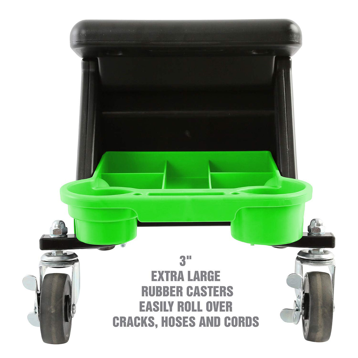 OEMTOOLS 24986 Heavy-Duty Rolling Workbench and Creeper Seat, Mechanics Stool with Wheels, Creepers, Shop Stools With Wheels, Automotive, Green and OEMTOOLS