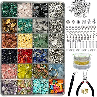 Xmada Jewelry Making Kit - 1587 PCS Beads for Jewelry Making, Jewelry Making Supplies with Crystal Beads, Jewelry Plier, Beading Wire, Earring Hooks,